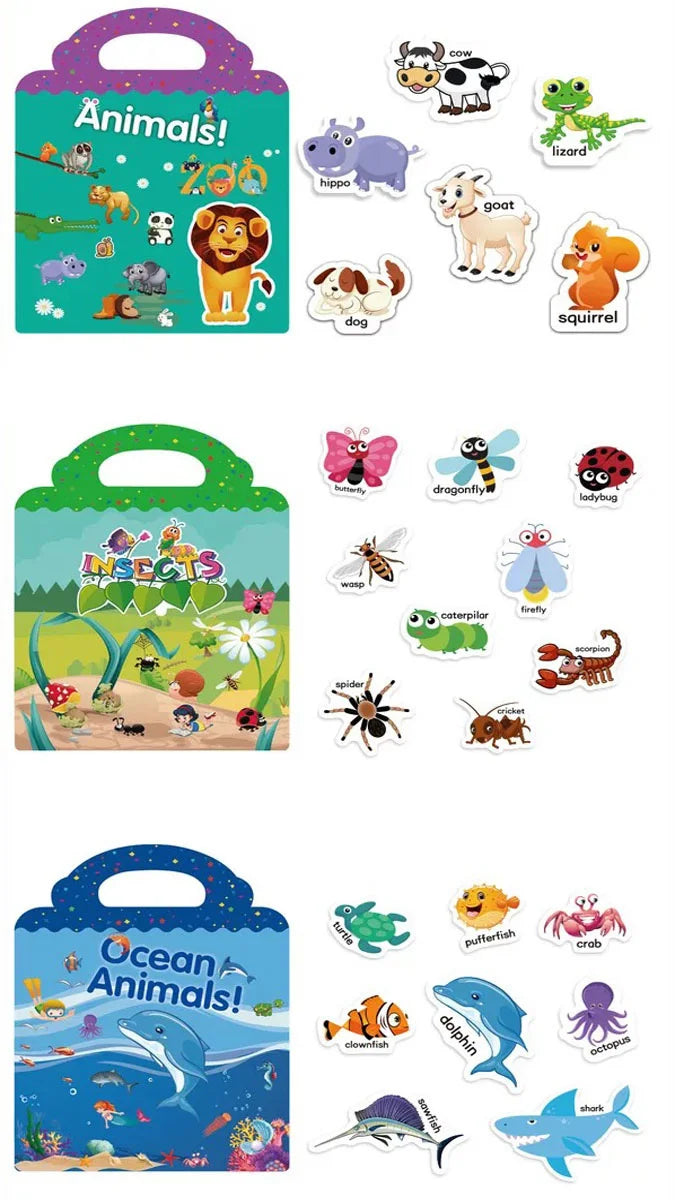 Reusable Scene Stickers – Interactive DIY Sticker Book for Kids!