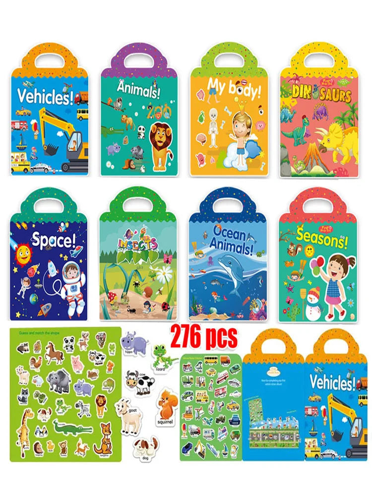 Reusable Scene Stickers – Interactive DIY Sticker Book for Kids!