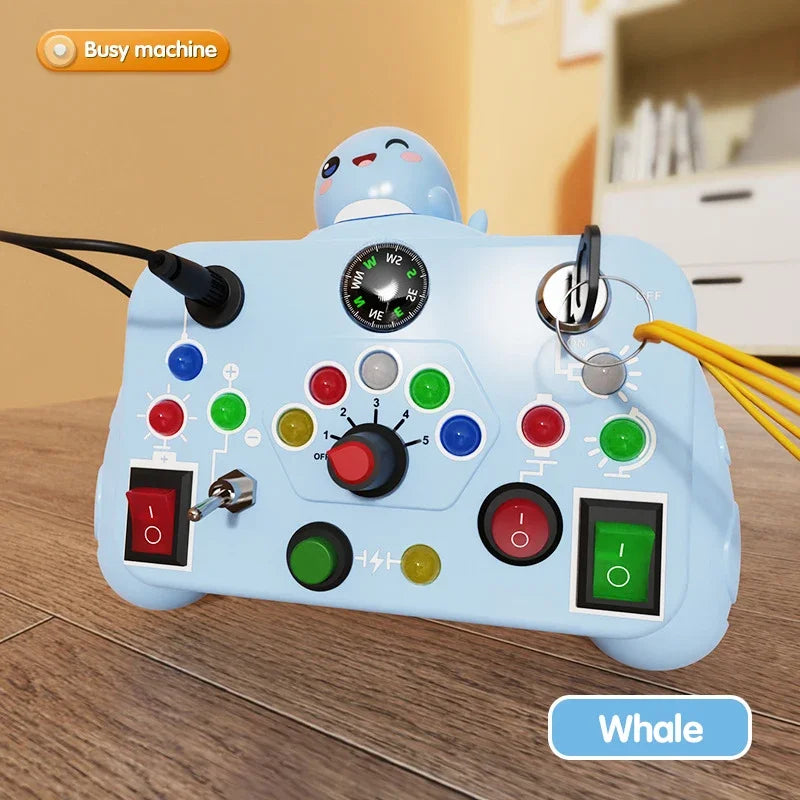 Busy Board LED Lights Switch Sensory Montessori Toy