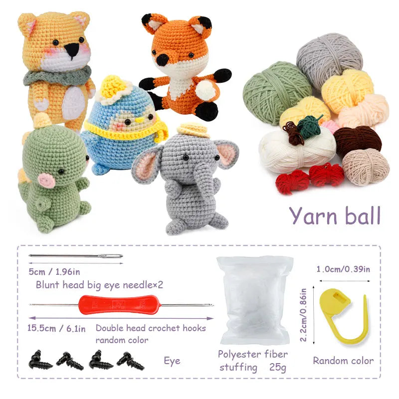 Crochet Animal Kit – Easy-to-Follow Crochet Kit for Beginners