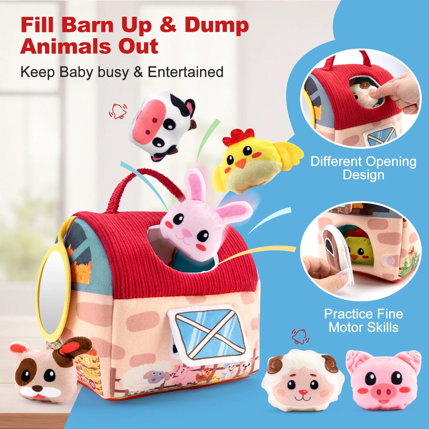 Soft Plush Animal Farm House