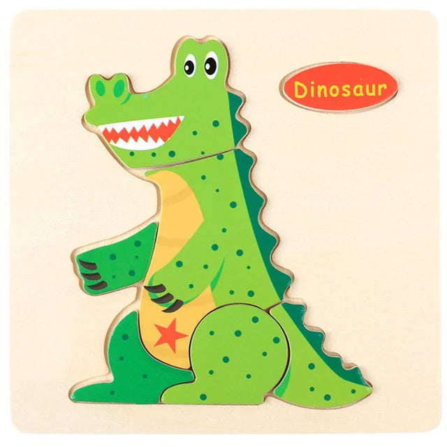 Montessori 3D Wooden Puzzle – Fun & Educational Jigsaw for Toddlers!
