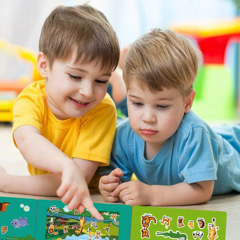 Reusable Scene Stickers – Interactive DIY Sticker Book for Kids!