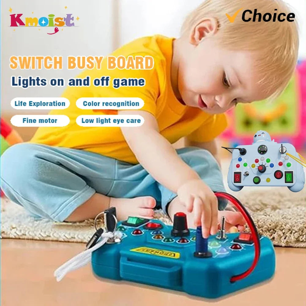 Busy Board LED Lights Switch Sensory Montessori Toy