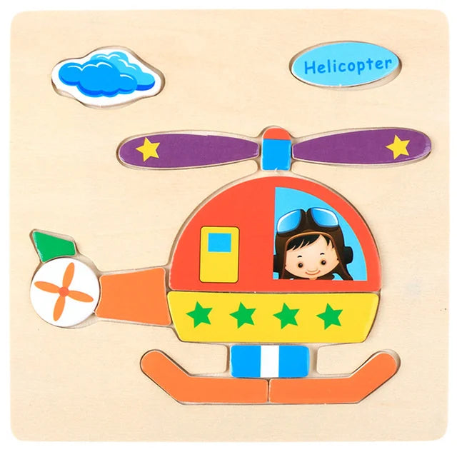 Montessori 3D Wooden Puzzle – Fun & Educational Jigsaw for Toddlers!