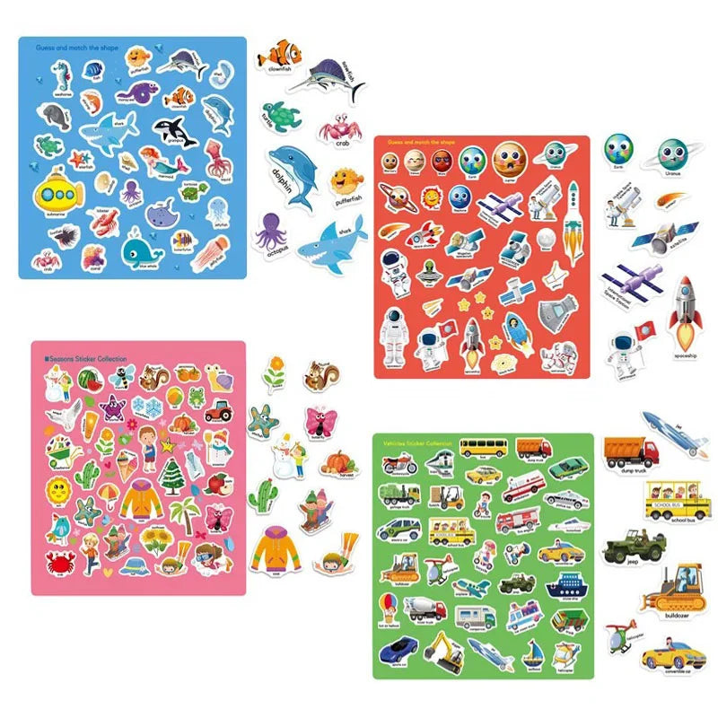 Reusable Scene Stickers – Interactive DIY Sticker Book for Kids!