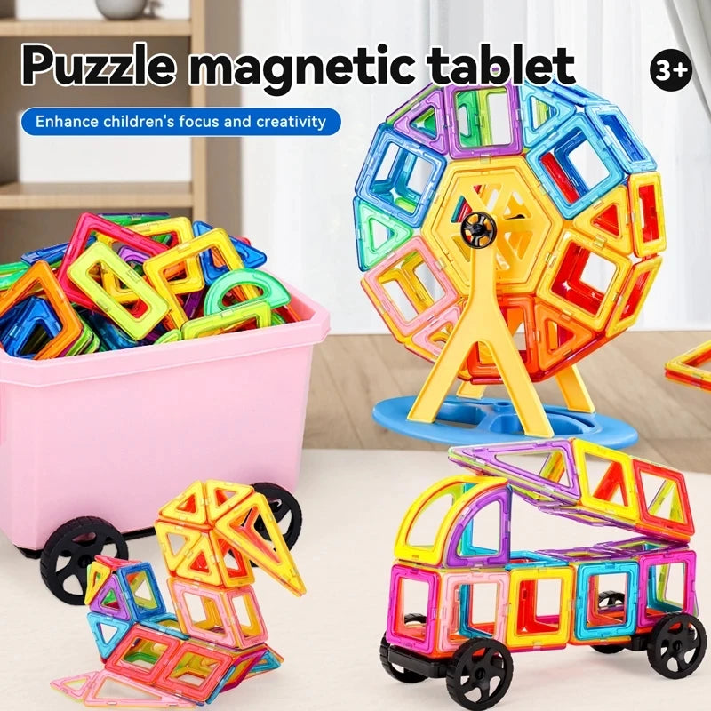 Magnetic Building Blocks Set (30–168pcs) – Shape, Build, Imagine!