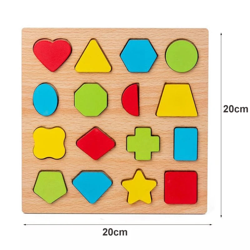 Wooden Puzzle Alphabet, Number or Shape Matching Board – Early Learning Fun!