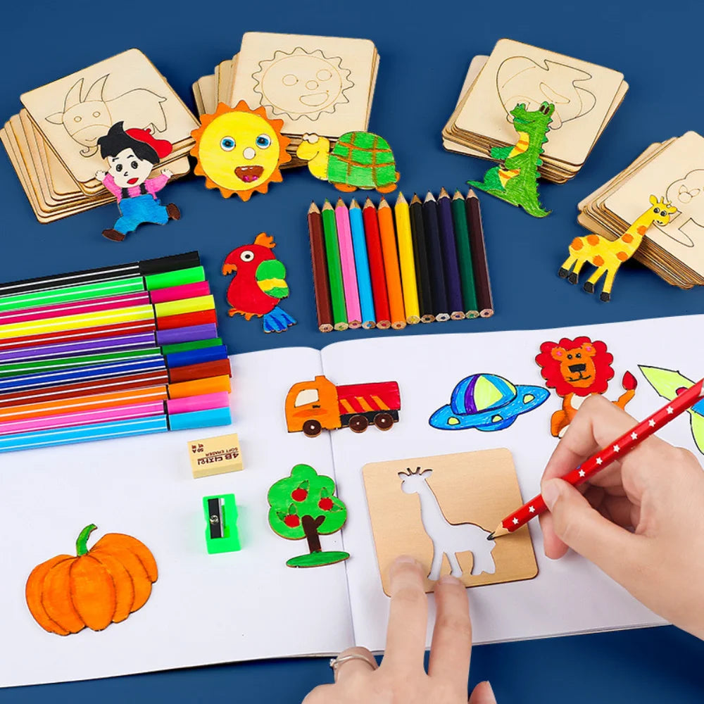 Kids Montessori Drawing Stencil Set – Inspire Creativity & Learning!