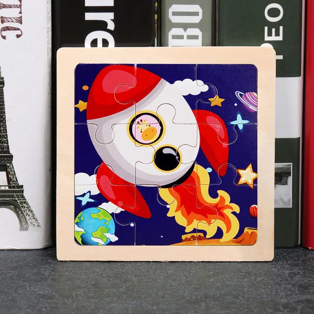 Kids Wooden Cartoon Puzzle – Fun & Educational Tangram Toy!