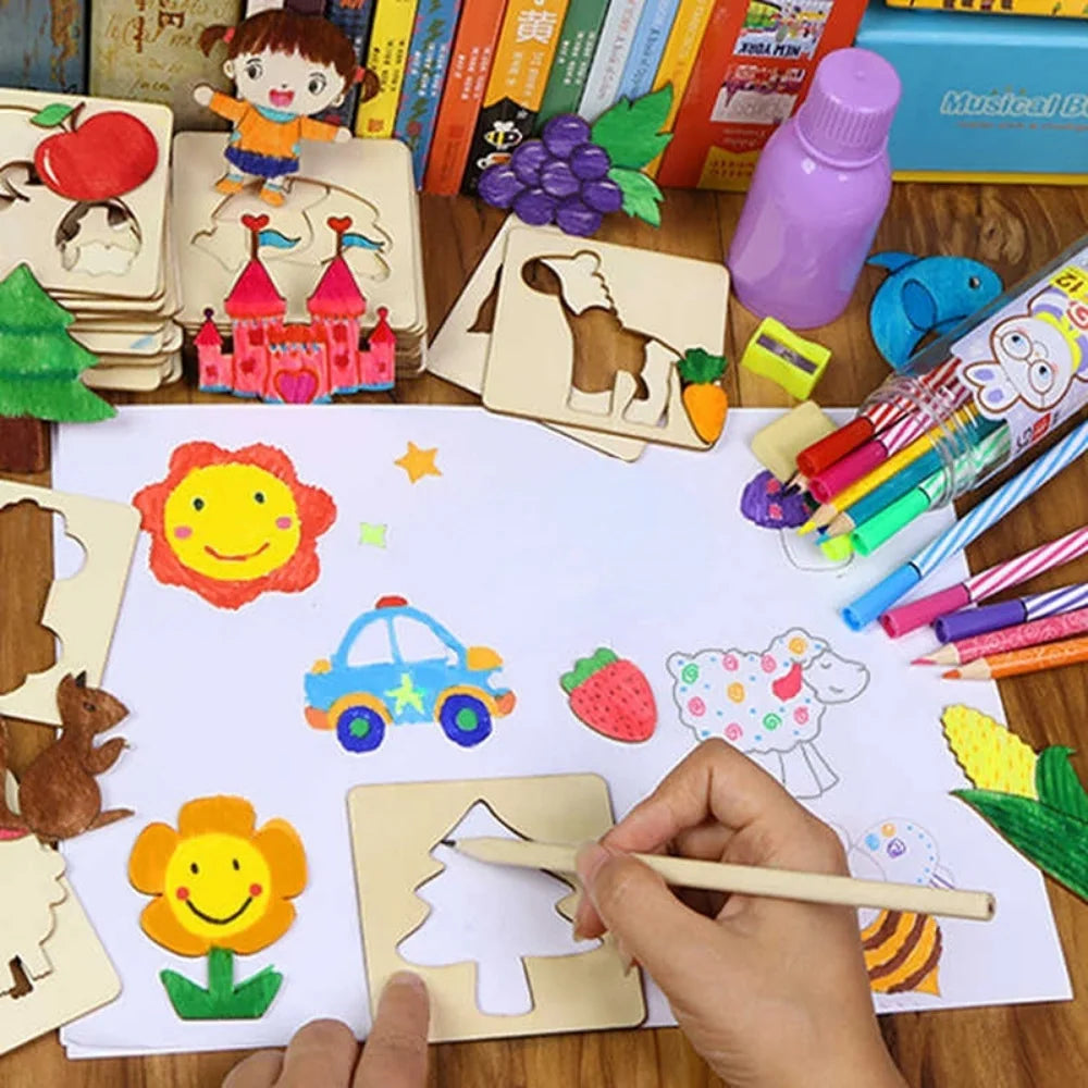 Kids Montessori Drawing Stencil Set – Inspire Creativity & Learning!