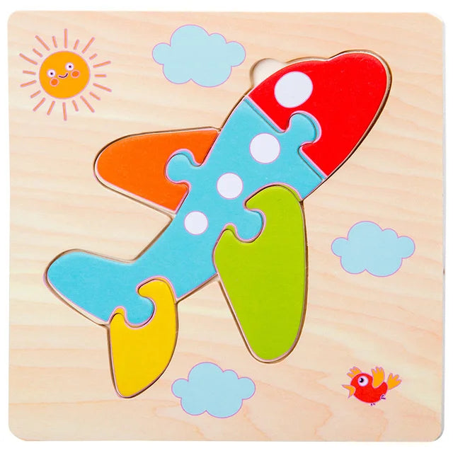 Montessori 3D Wooden Puzzle – Fun & Educational Jigsaw for Toddlers!