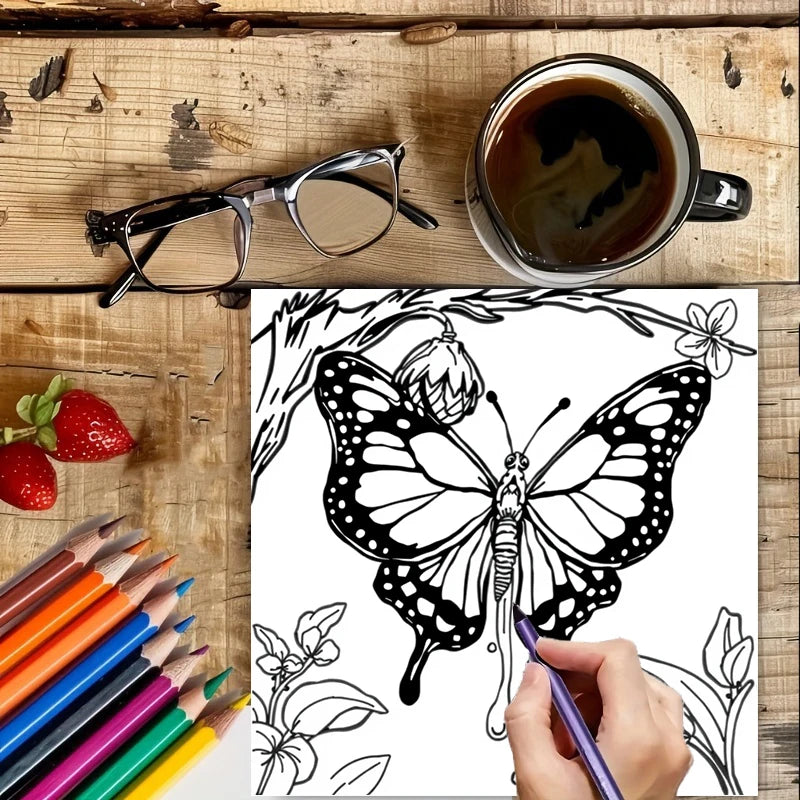 Cute Insects and Bugs Colouring Book