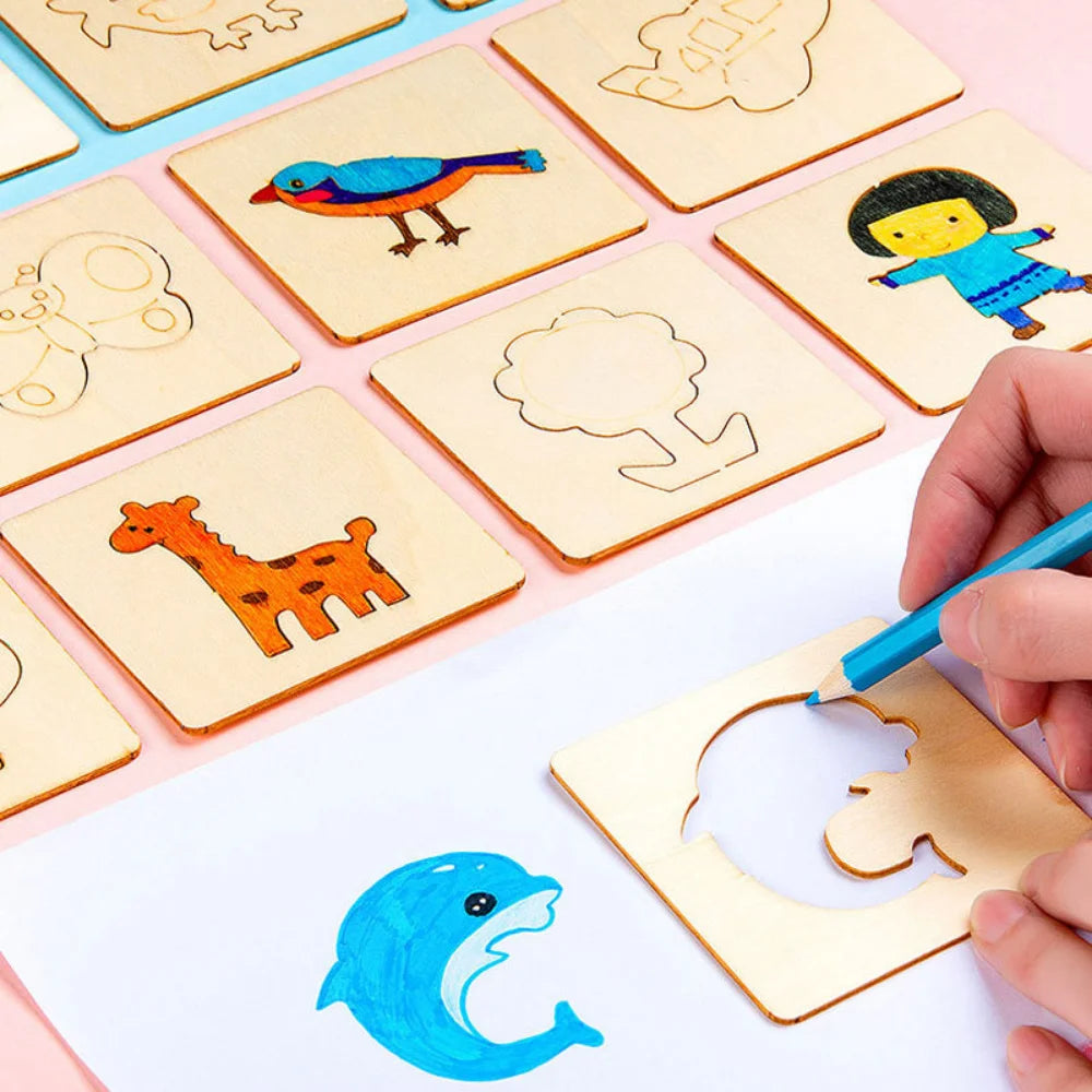 Kids Montessori Drawing Stencil Set – Inspire Creativity & Learning!