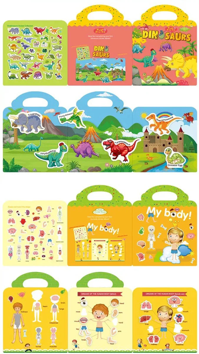 Reusable Scene Stickers – Interactive DIY Sticker Book for Kids!