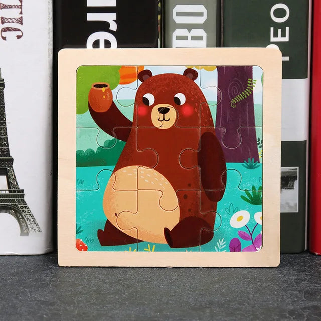 Kids Wooden Cartoon Puzzle – Fun & Educational Tangram Toy!