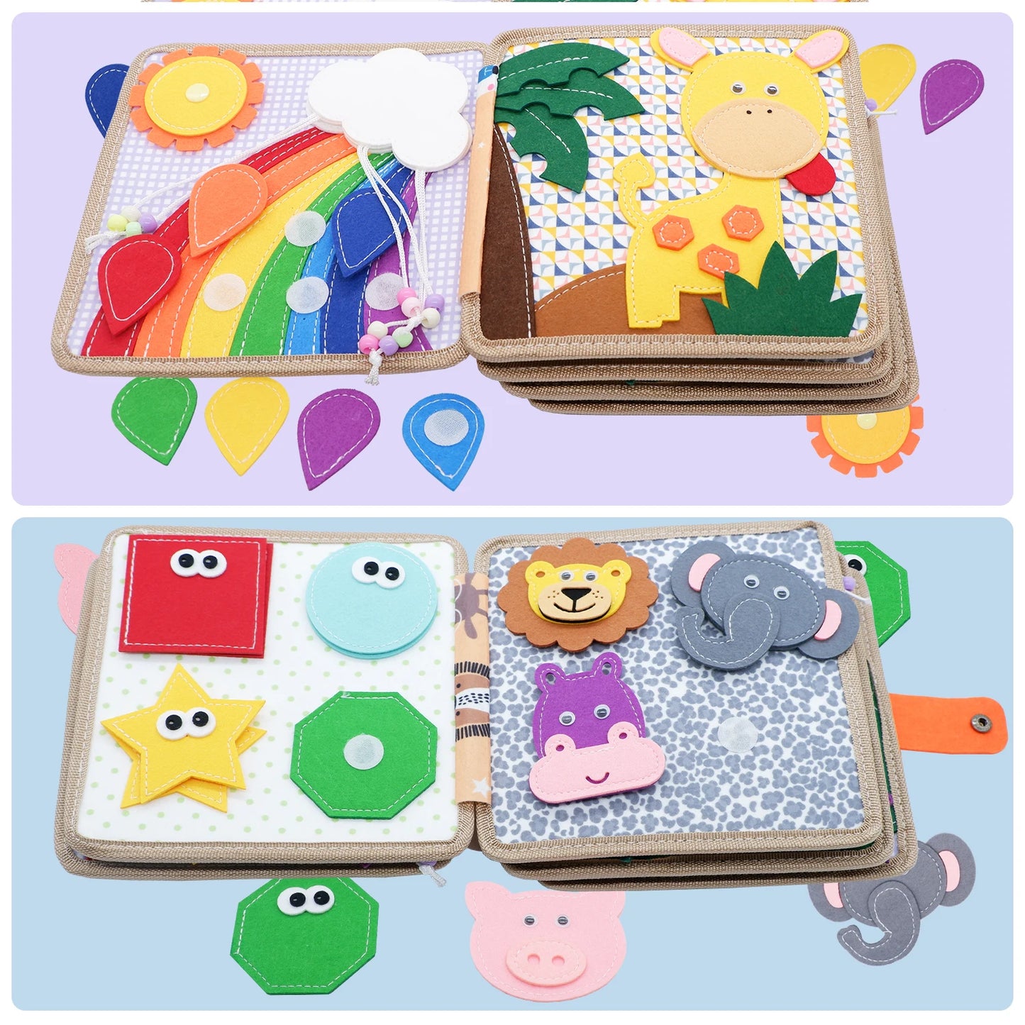 Toddlers Montessori Busy Board – Farm Animal Storytelling Quiet Book