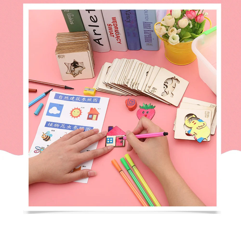 Kids Montessori Drawing Stencil Set – Inspire Creativity & Learning!