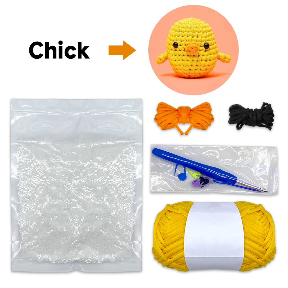 Kids Beginner Crochet Kit – DIY Stuffed Animal Craft Set