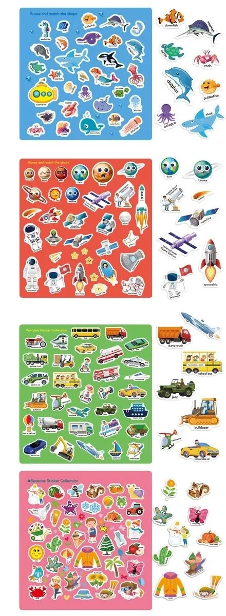 Reusable Scene Stickers – Interactive DIY Sticker Book for Kids!