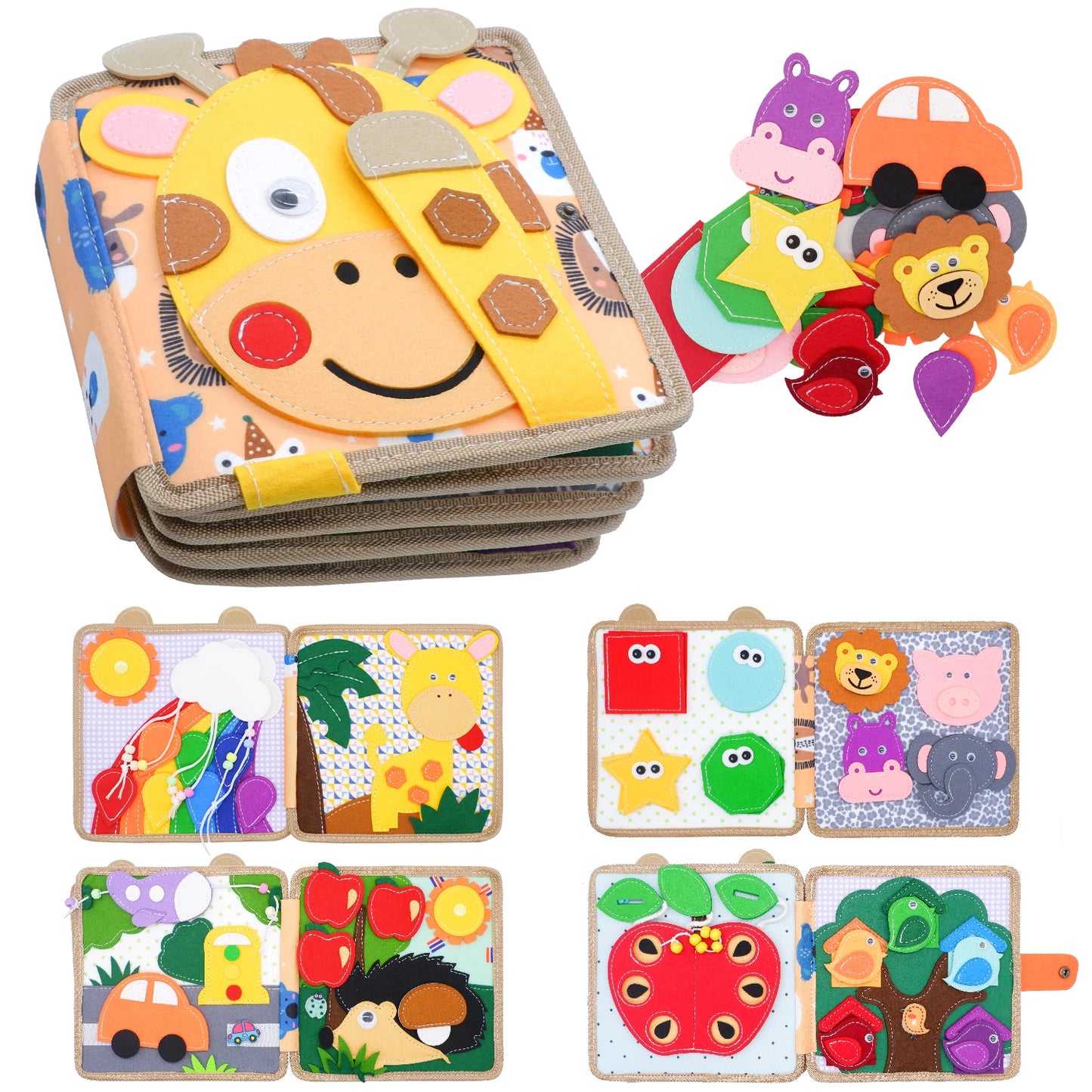 Toddlers Montessori Busy Board – Farm Animal Storytelling Quiet Book