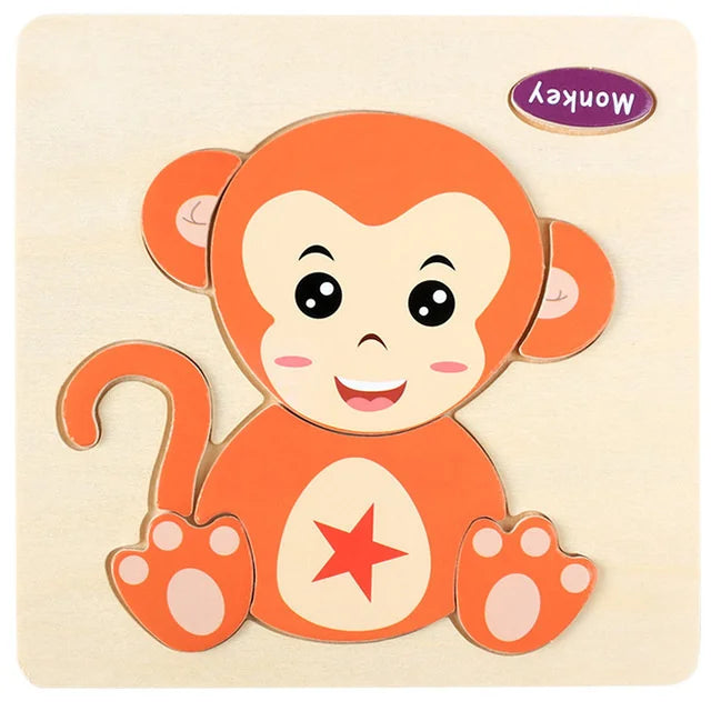 Montessori 3D Wooden Puzzle – Fun & Educational Jigsaw for Toddlers!