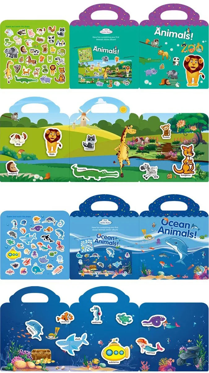 Reusable Scene Stickers – Interactive DIY Sticker Book for Kids!