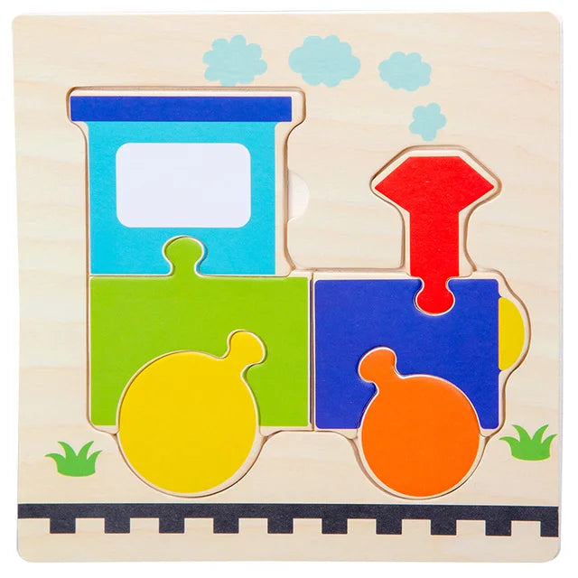 Montessori 3D Wooden Puzzle – Fun & Educational Jigsaw for Toddlers!
