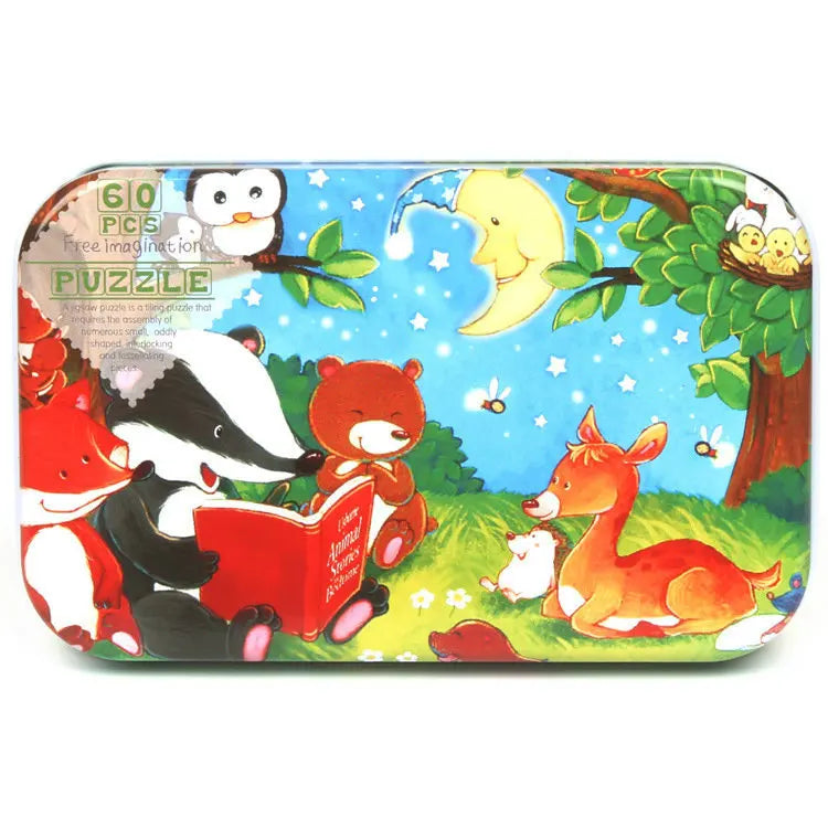 60-Piece Wooden Puzzle Set