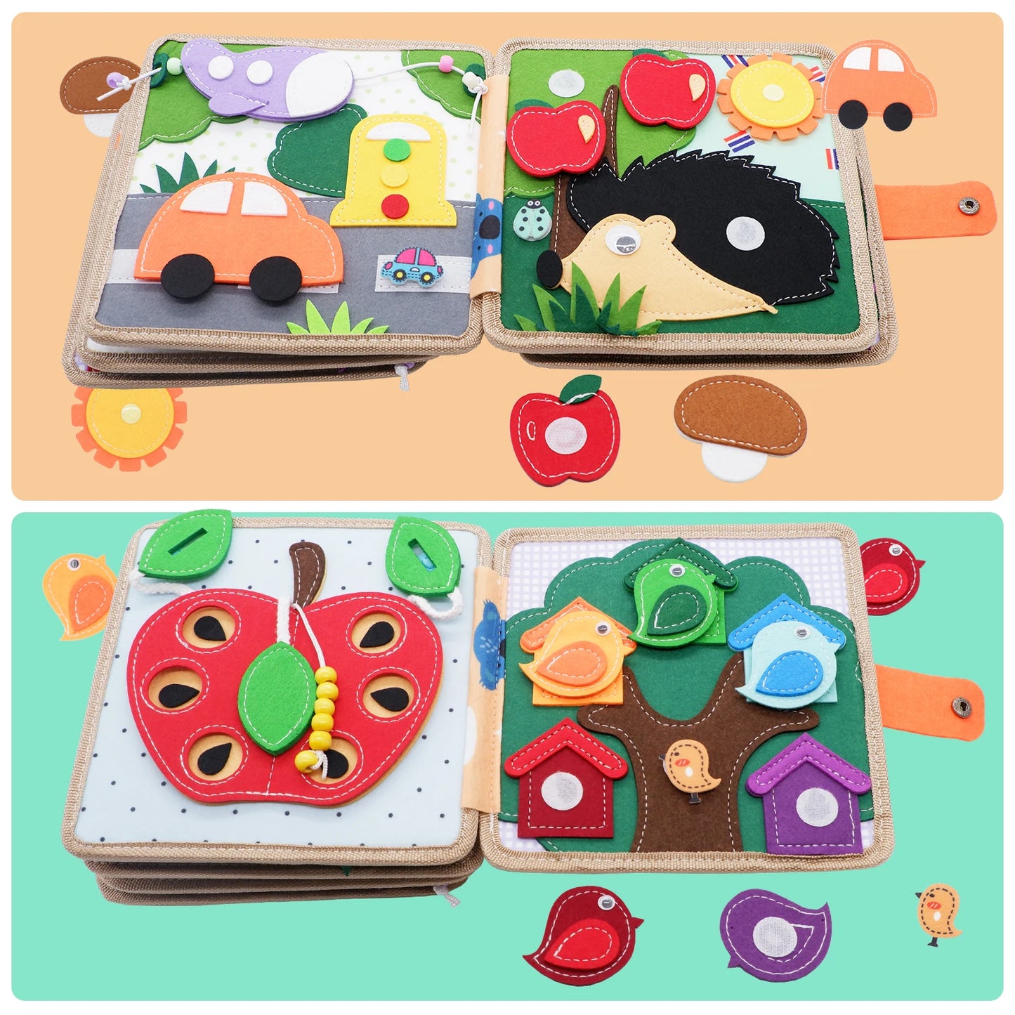 Toddlers Montessori Busy Board – Farm Animal Storytelling Quiet Book