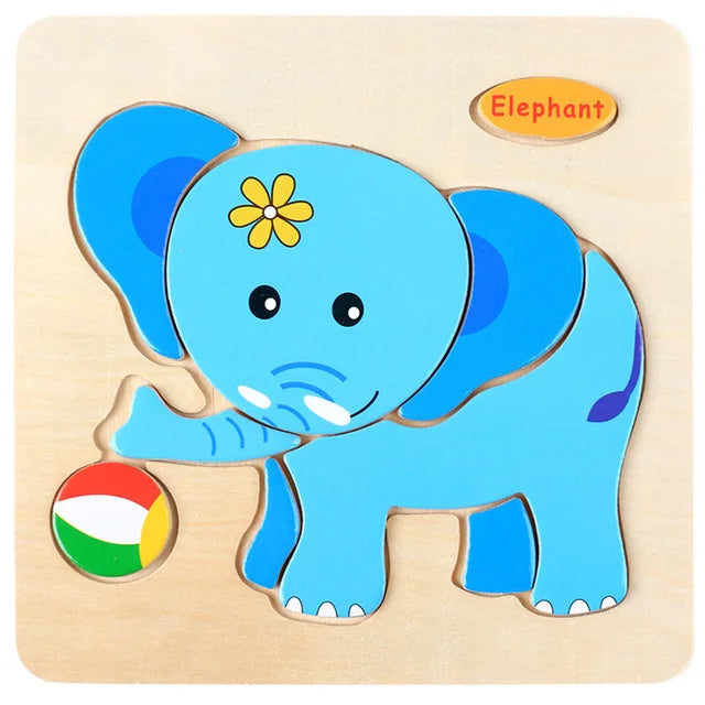 Montessori 3D Wooden Puzzle – Fun & Educational Jigsaw for Toddlers!