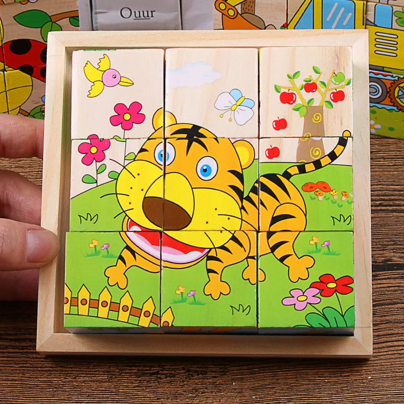 Wooden Blocks – 6-Sided Cube Jigsaw Puzzle
