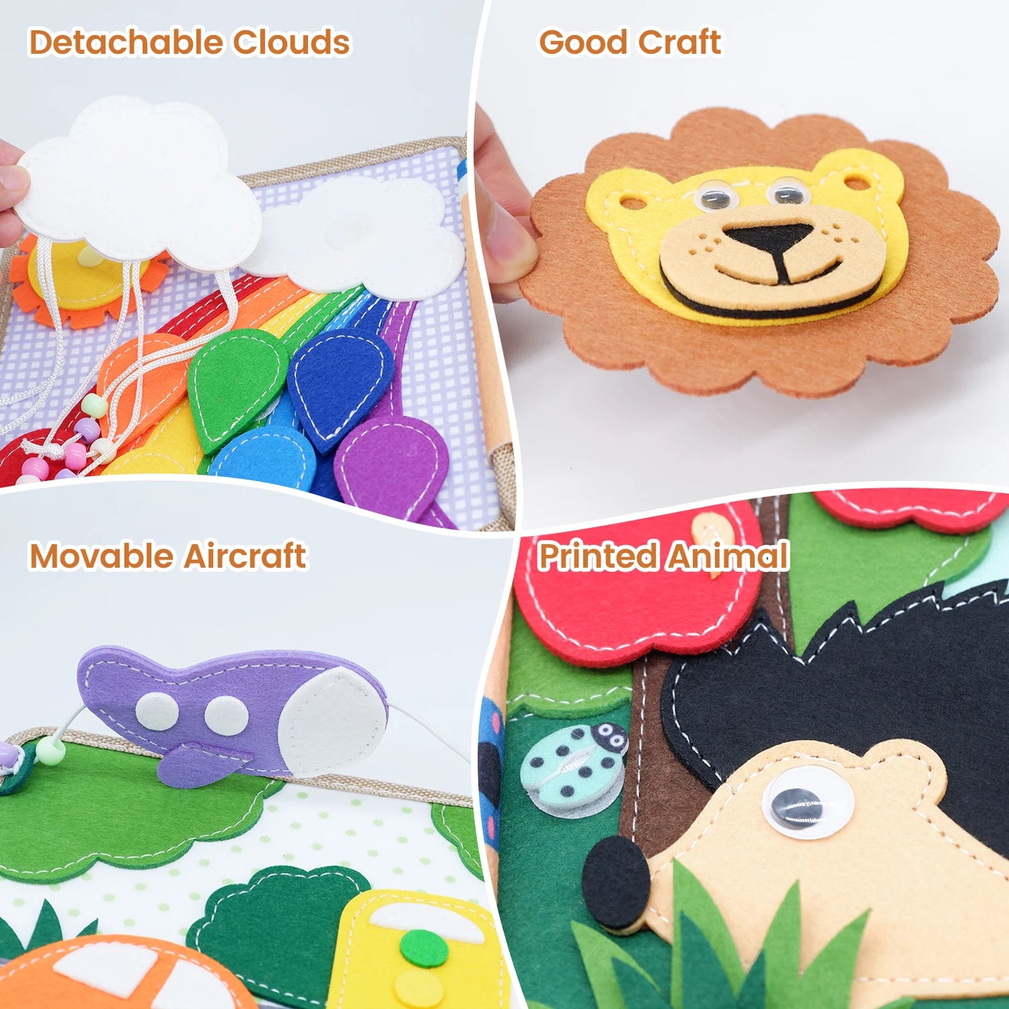 Toddlers Montessori Busy Board – Farm Animal Storytelling Quiet Book