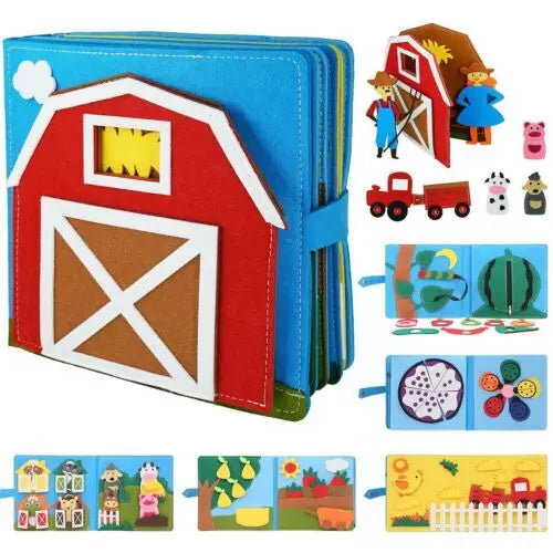 Toddlers Montessori Busy Board – Farm Animal Storytelling Quiet Book