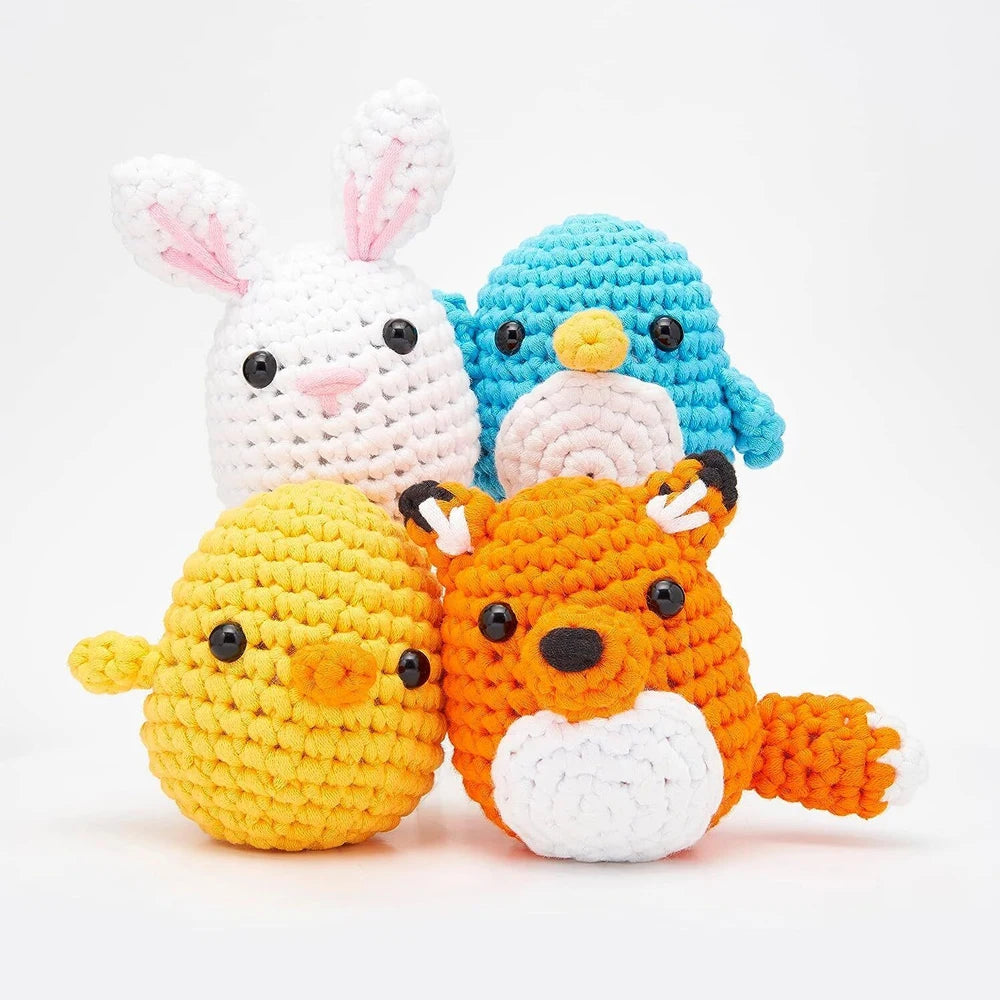 Kids Beginner Crochet Kit – DIY Stuffed Animal Craft Set