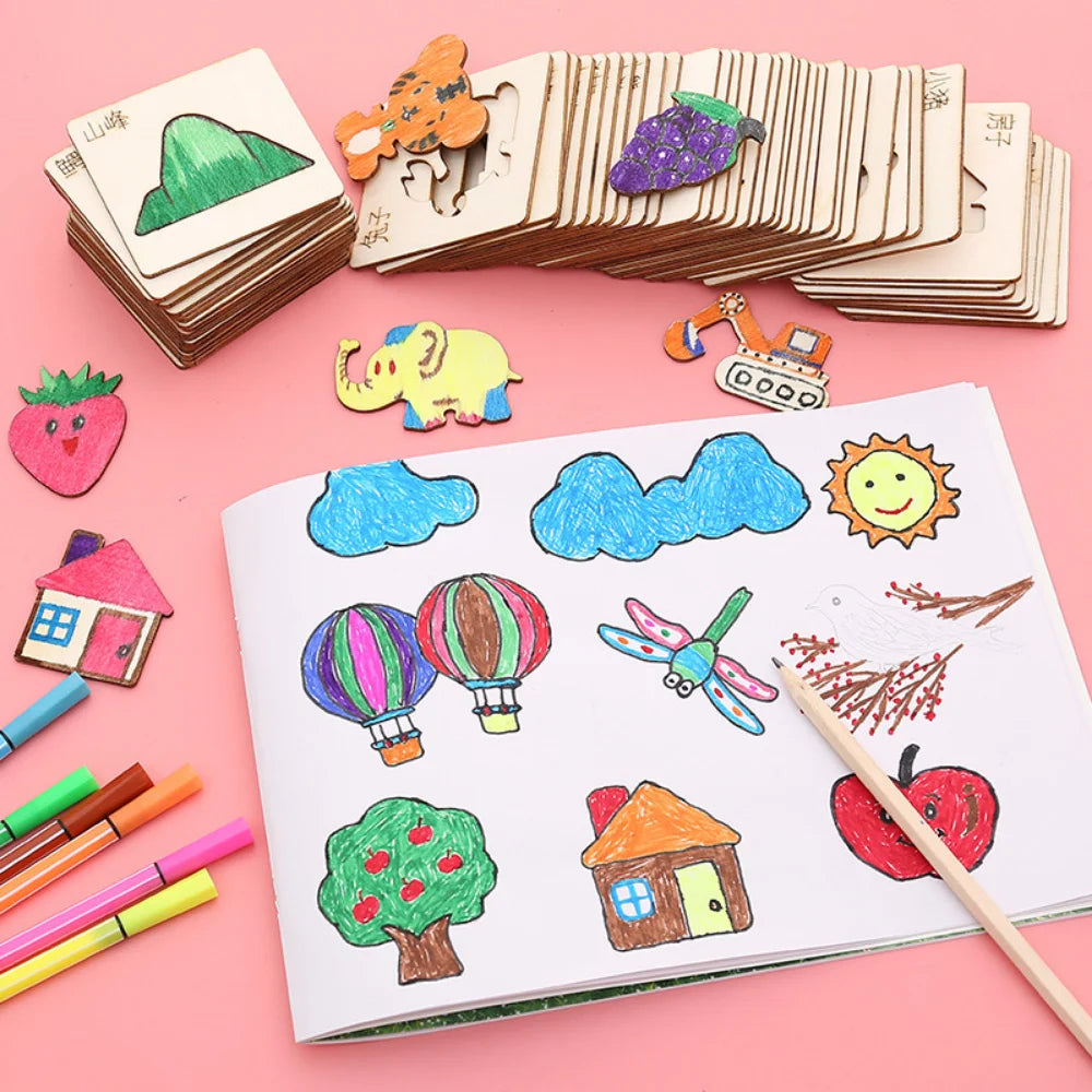 Kids Montessori Drawing Stencil Set – Inspire Creativity & Learning!
