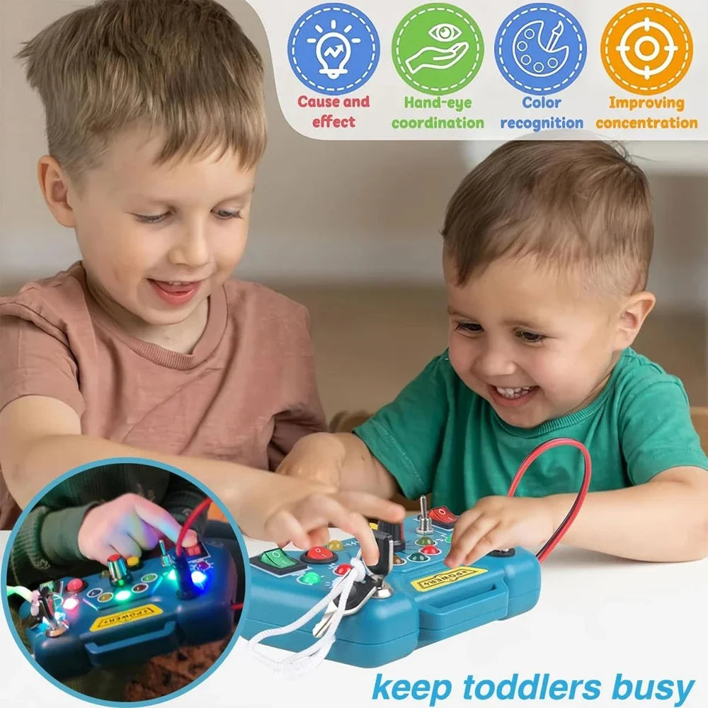 Busy Board LED Lights Switch Sensory Montessori Toy
