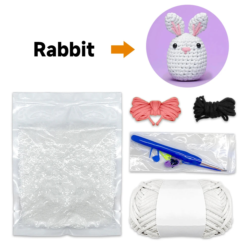 Kids Beginner Crochet Kit – DIY Stuffed Animal Craft Set
