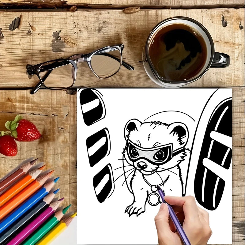 Animal Thief Style Colouring Book