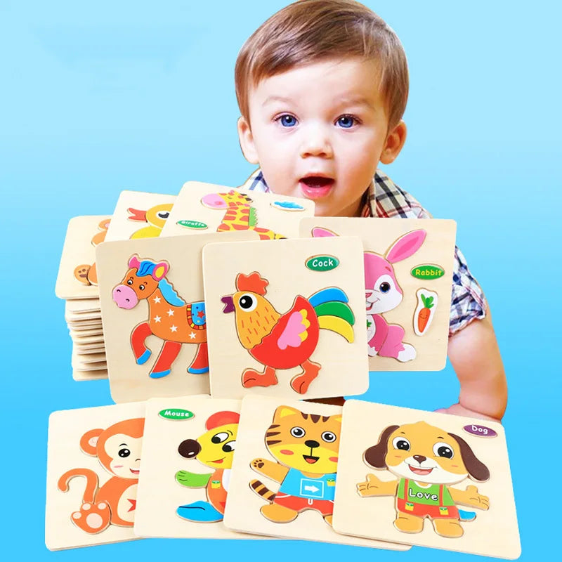 Montessori 3D Wooden Puzzle – Fun & Educational Jigsaw for Toddlers!