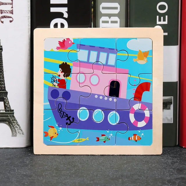 Kids Wooden Cartoon Puzzle – Fun & Educational Tangram Toy!