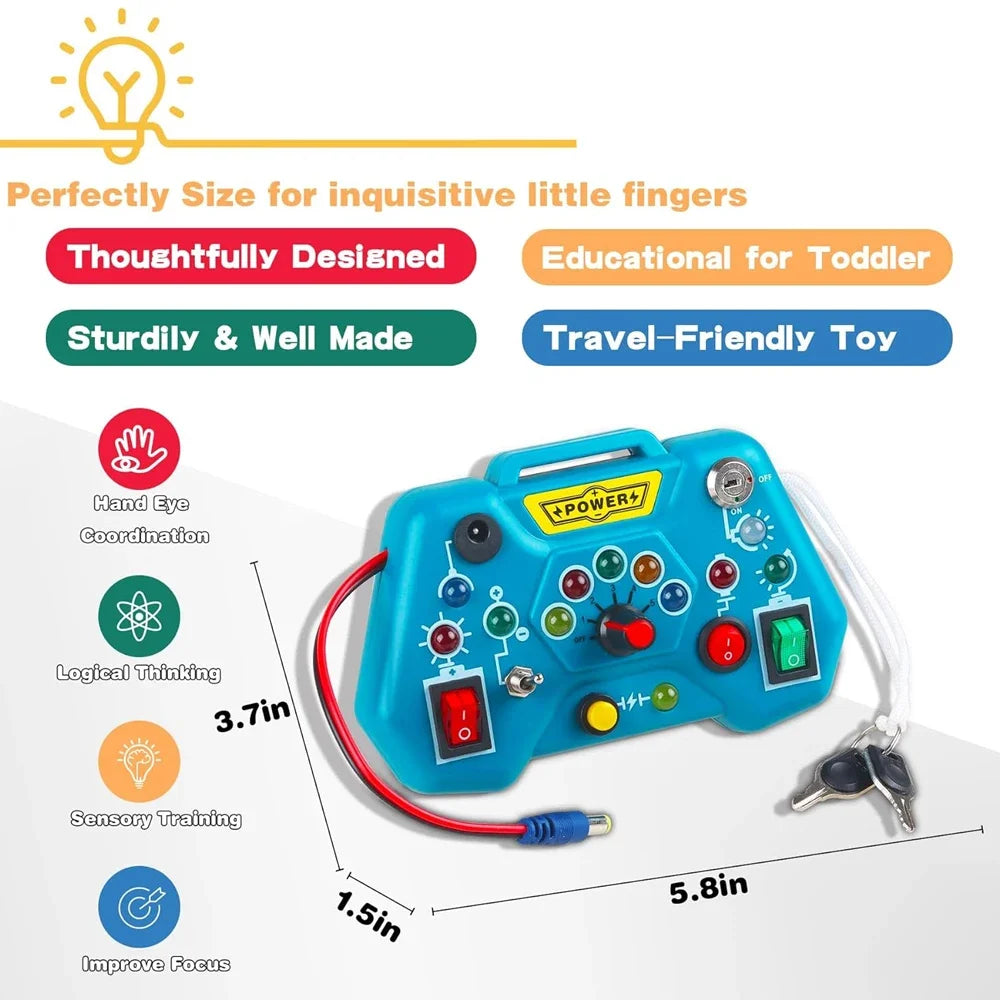 Busy Board LED Lights Switch Sensory Montessori Toy