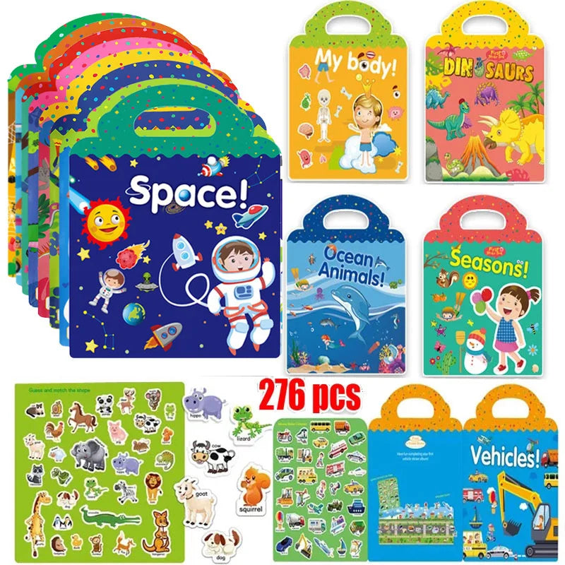 Reusable Scene Stickers – Interactive DIY Sticker Book for Kids!