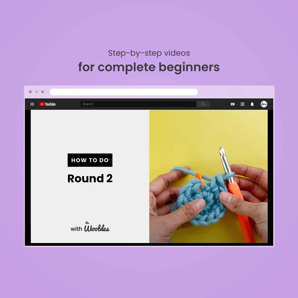 Kids Beginner Crochet Kit – DIY Stuffed Animal Craft Set