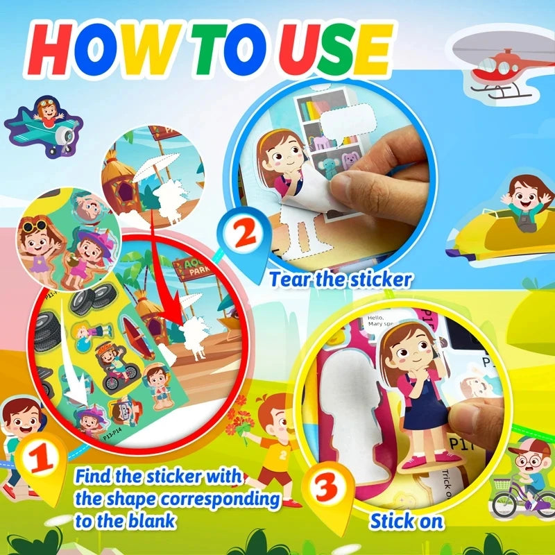 Montessori Cartoon Sticker Books