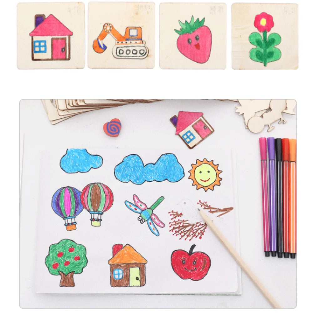 Kids Montessori Drawing Stencil Set – Inspire Creativity & Learning!