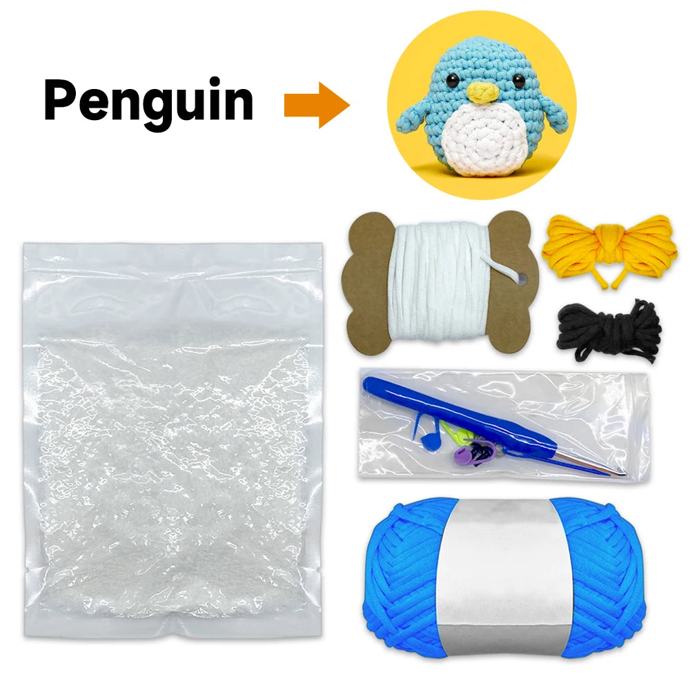 Kids Beginner Crochet Kit – DIY Stuffed Animal Craft Set