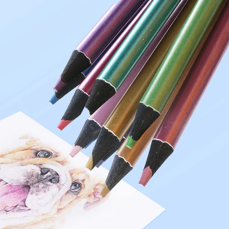 12 Colors Metallic Colored Pencil Set β Back to School Art Supplies for Kids