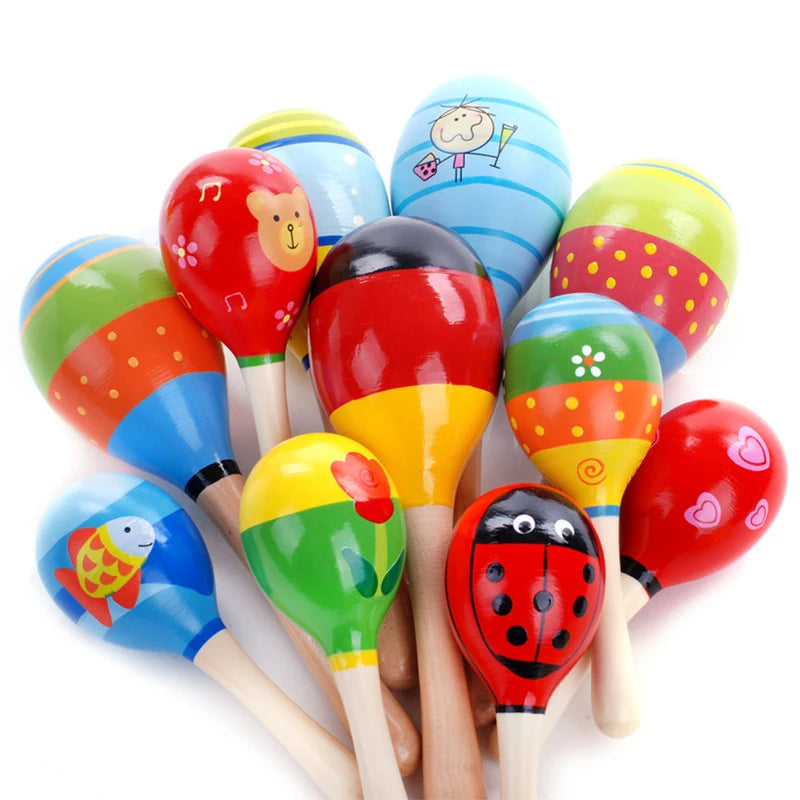 Baby Wooden Sand Hammer Rattle – Musical Fun for Little Hands!