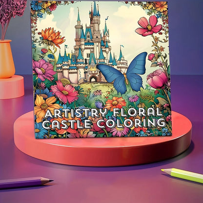 Artistry Floral Castle Colouring Book